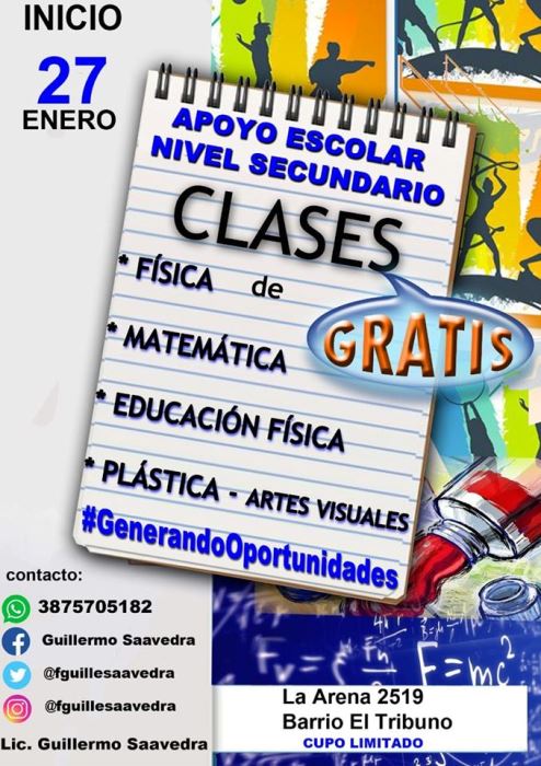clases gratuitas barrio el tribuno