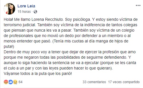 Descargo Lorena Rechiuto