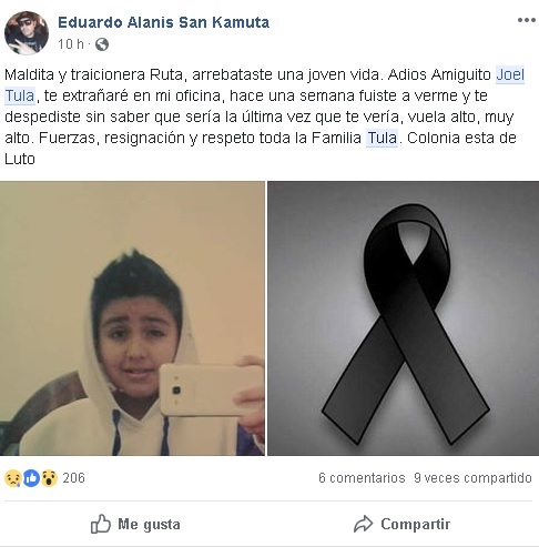 joven muerto Colonia santa rosa