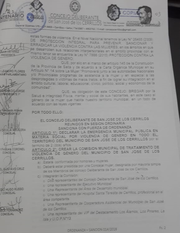 cerrillos violencia de genero