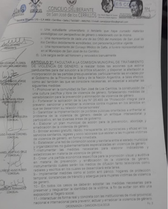 cerrillos violencia de genero