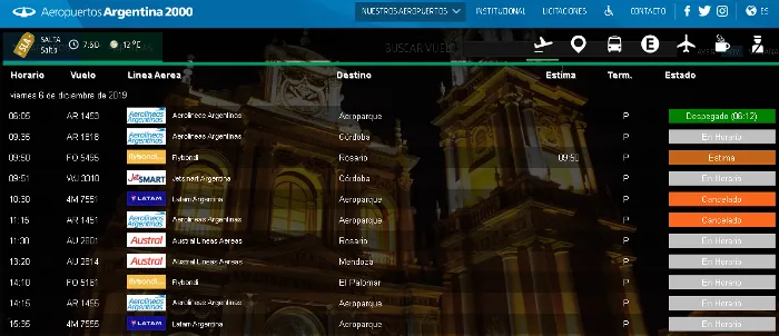 aeropuertos - salta salida