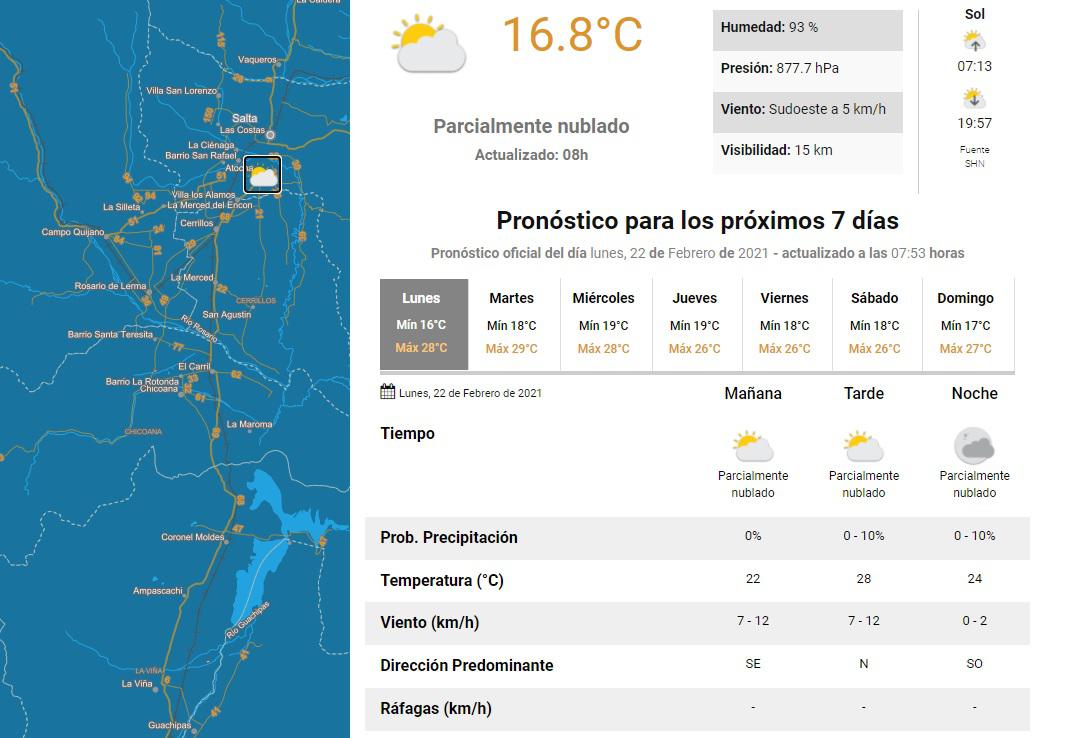 clima lunes 22