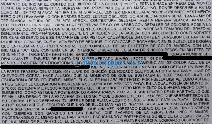 denuncia robo violento