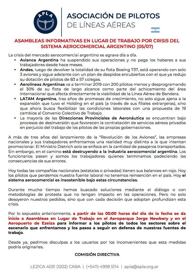 comunicado aeronauticos