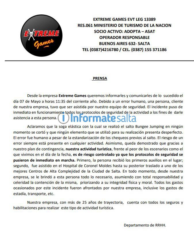 extreme games explicación accidente Bungee Jumping