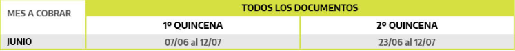 Pago unico Junio