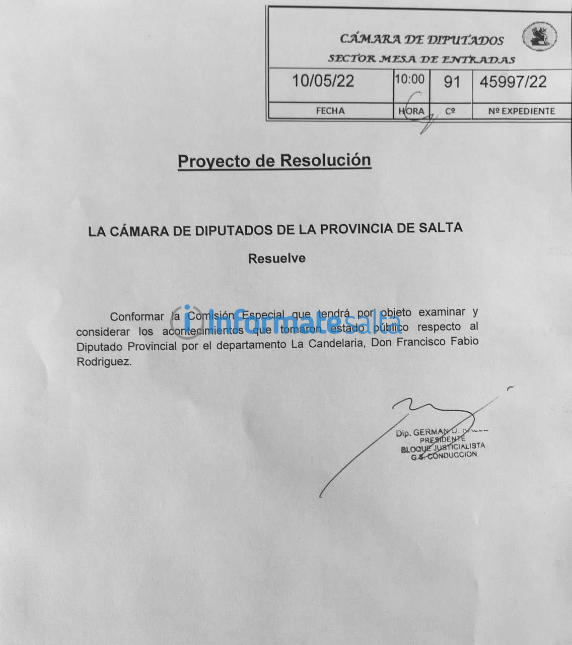 Presentación Comisión Especial - Diputado Rodríguez