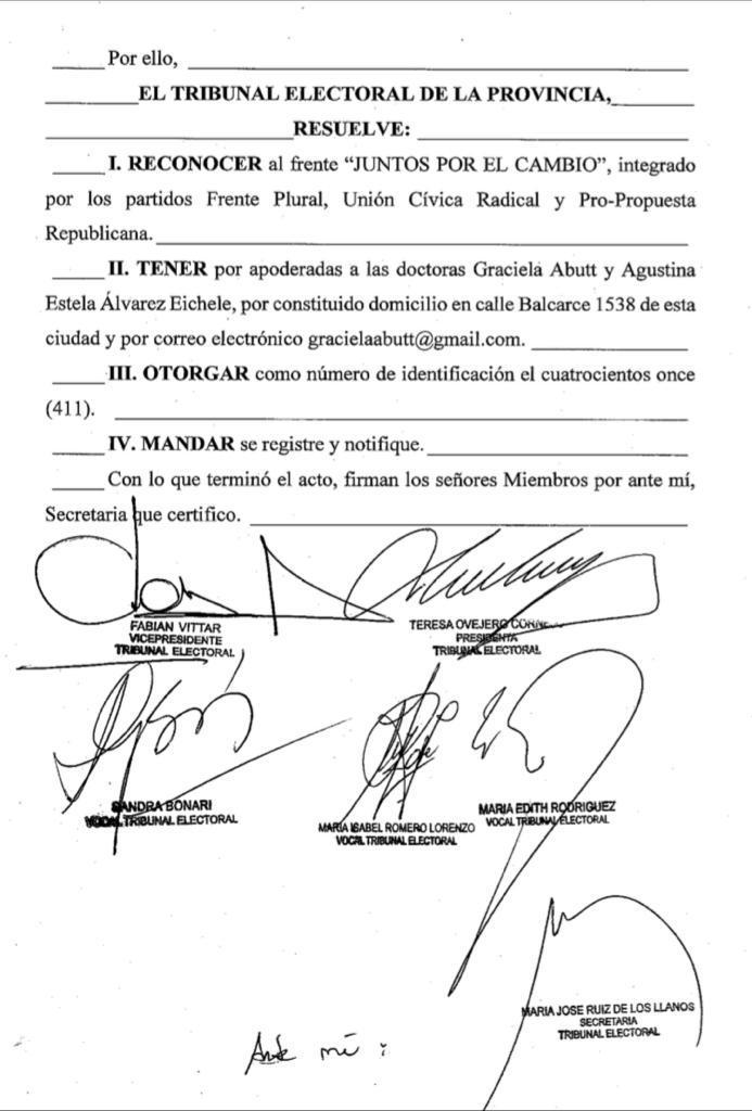 Fallo Tribunal Electoral JxC 
