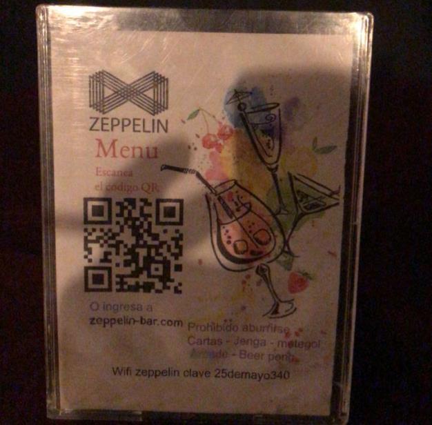 bares protocolo zepelin menu