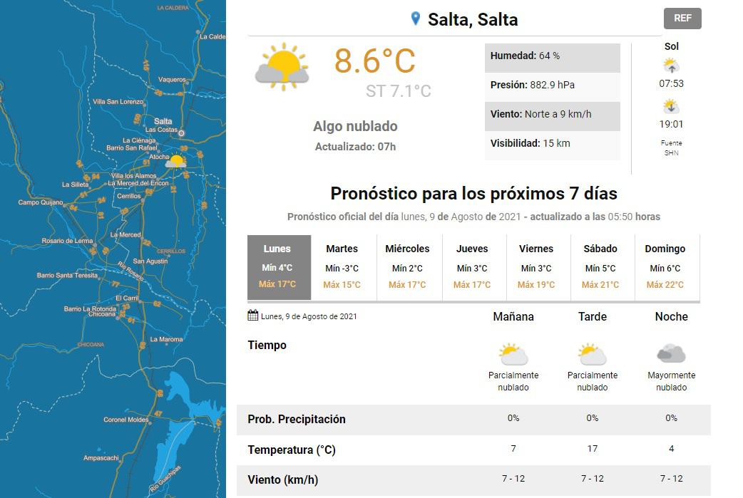 clima lunes 09 agosto