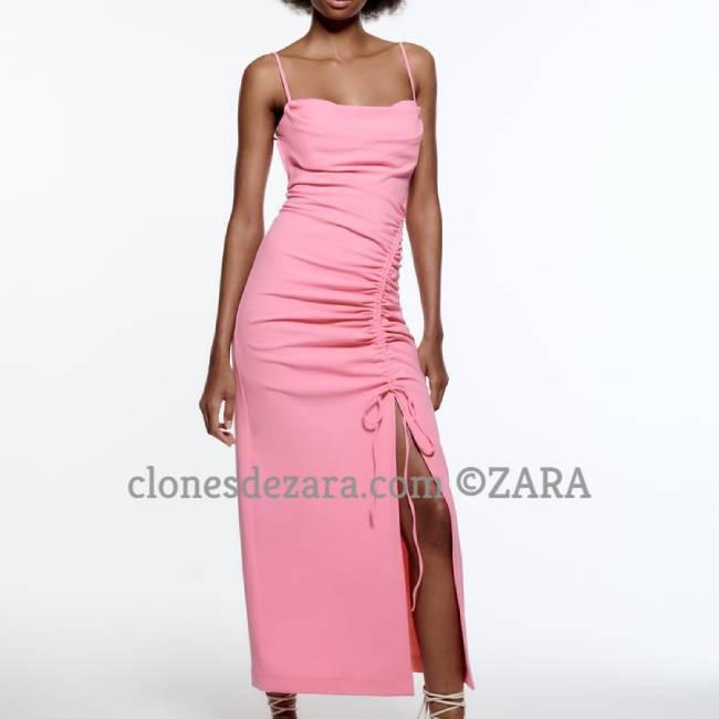 Vestido-Midi-Drapeado-Varios-Colores-ZARA-1