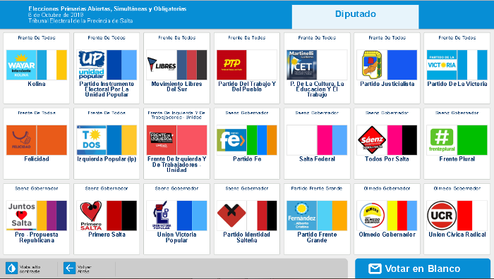 pantalla voto electronico - diputados capital