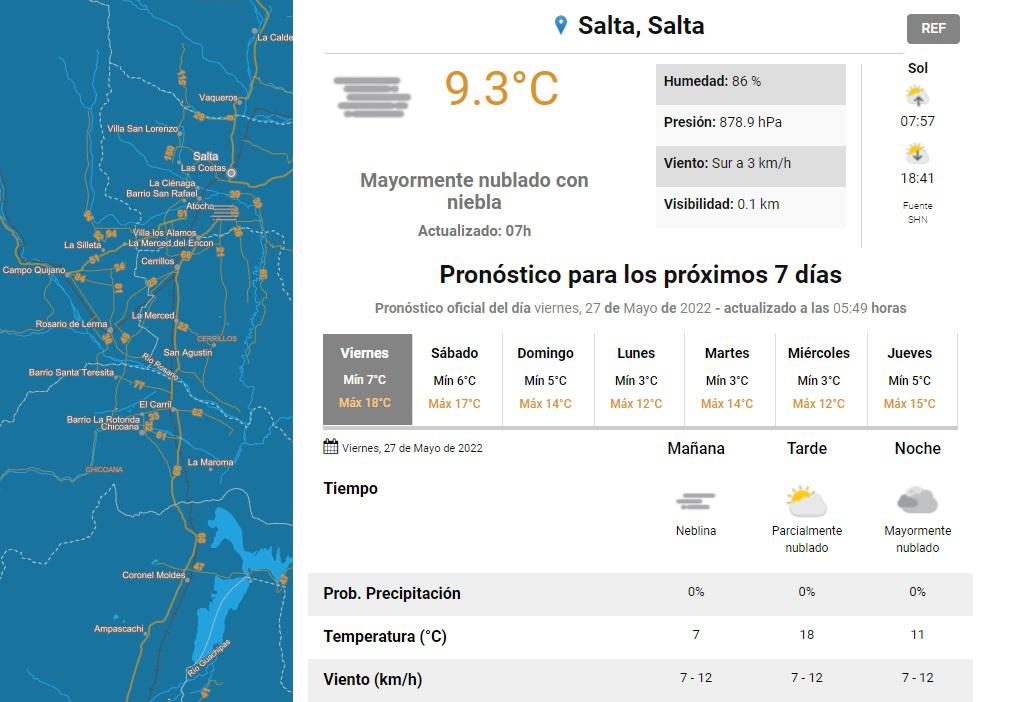 clima viernes 27