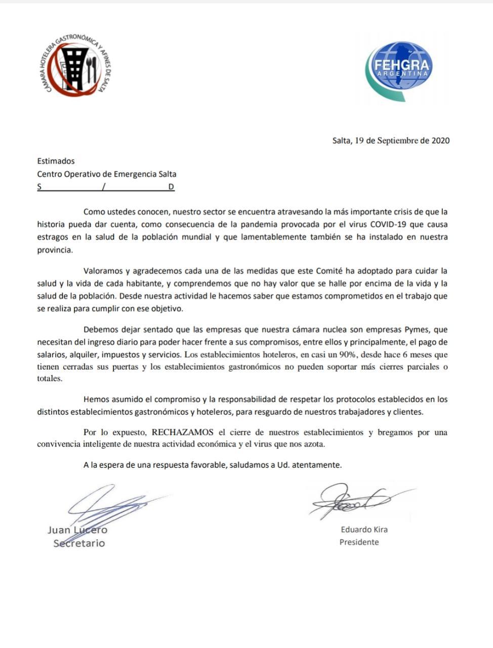 gastronomicos rechazo cuarentena