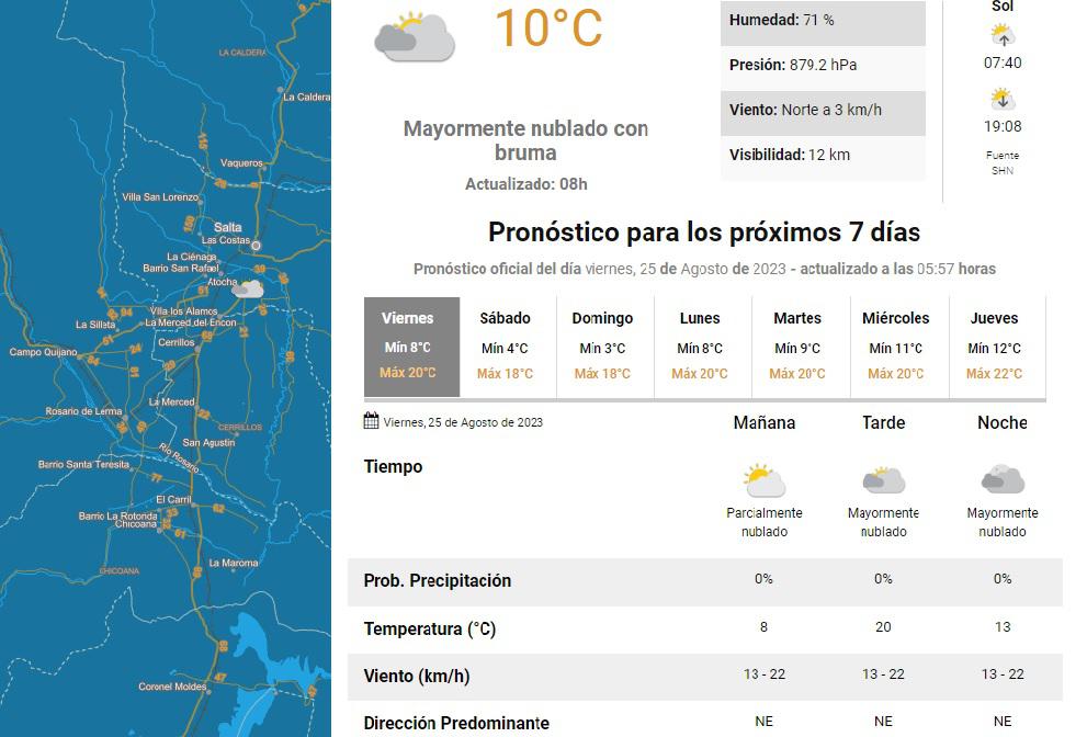 viernes 25 clima