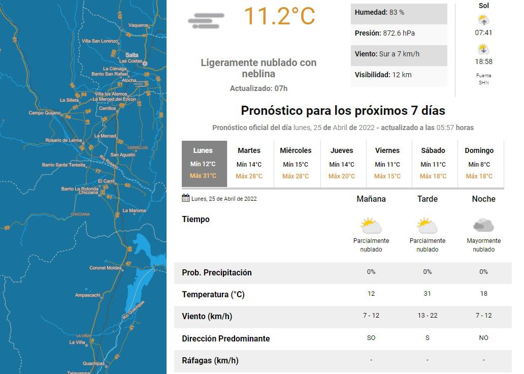 clima lunes 25