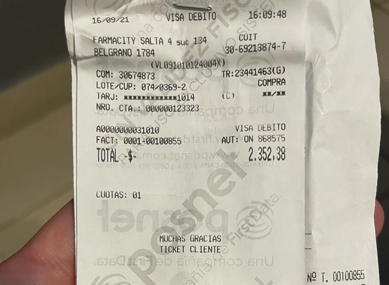 factura compra farmacity