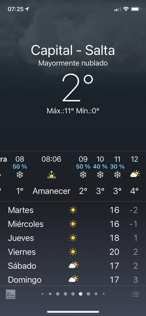 frio clima salta