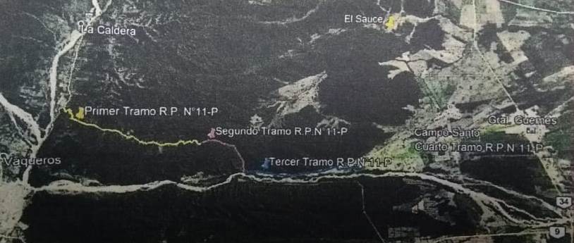 trayecto que recorren los camiones en Campo Santo