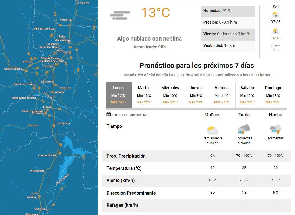 clima abril lunes 11