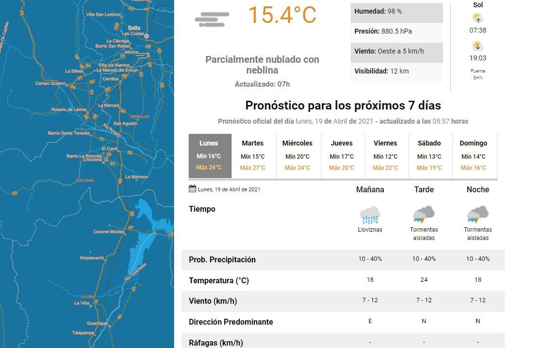 clima lunes 19 aabril