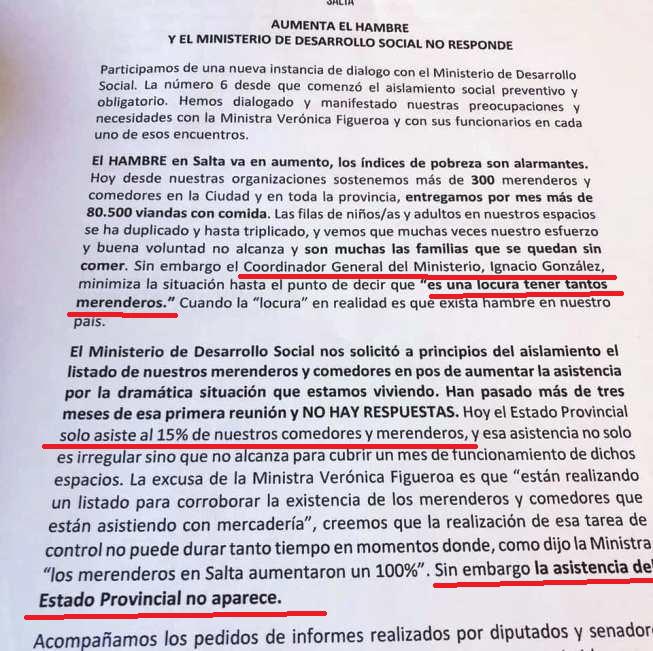 denuncia por modilos alimentarios merenderos