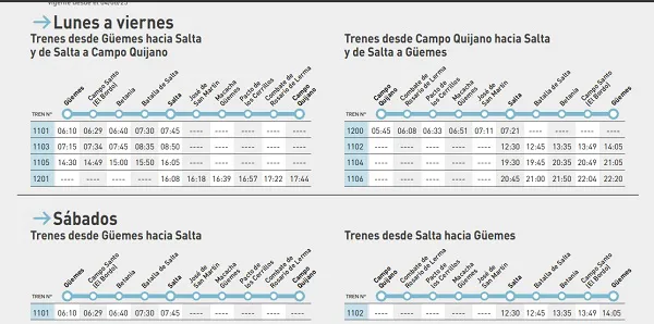 trenes nuevos horarios
