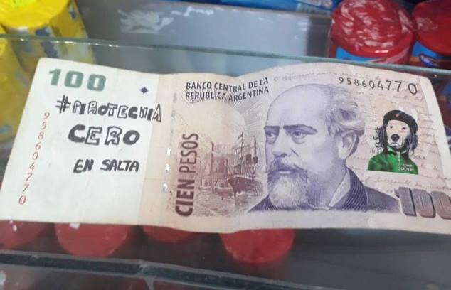 billetes perro salteño pirotecnia cero