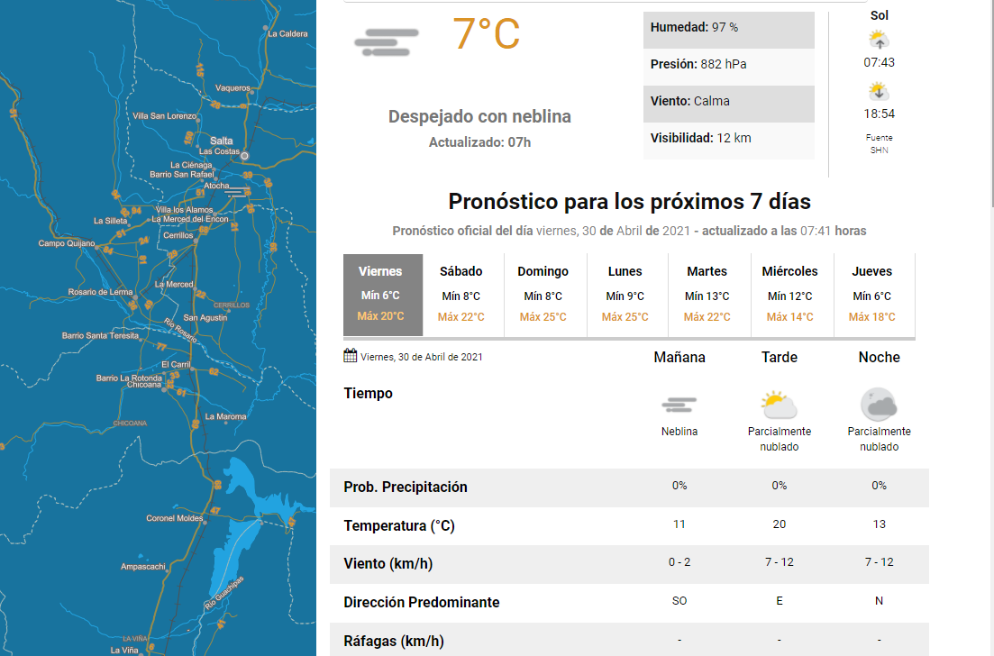 clima viernes 30