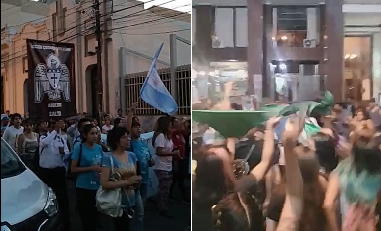 marchas pro y contra aborto