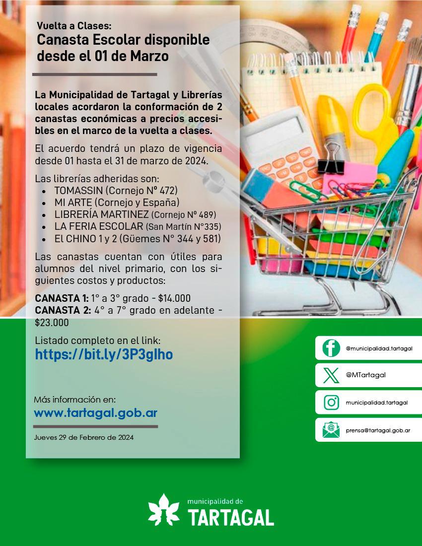 canasta escolar tartagal