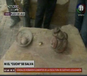 Robo a la escultura del Cuchi Leguizamon