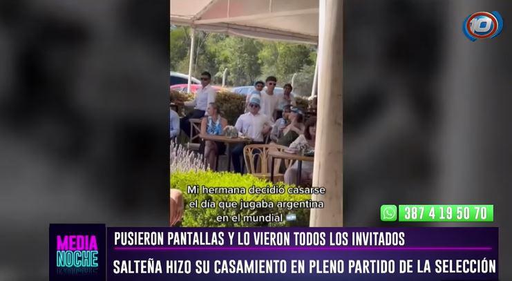 casamiento durante el partido