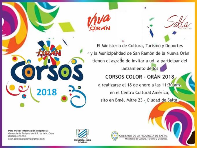 Orán presentará mañana los tradicionales Corsos Color 2018 (1)