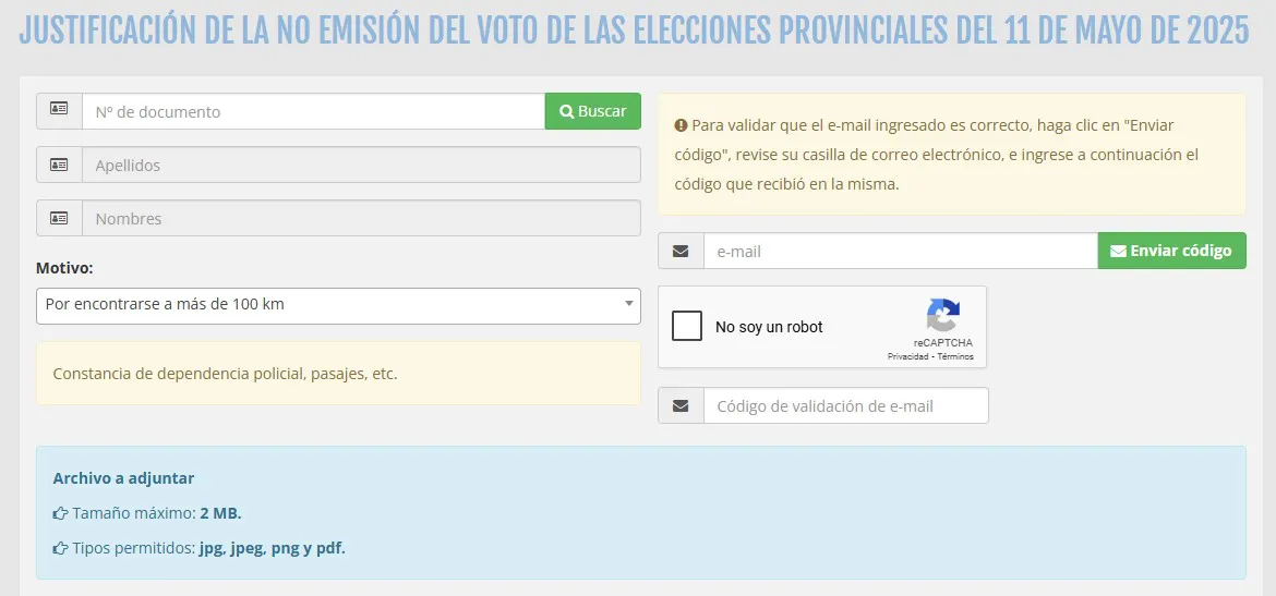 justificación de no voto