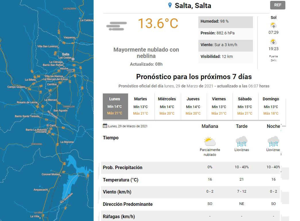 clima lunes 29