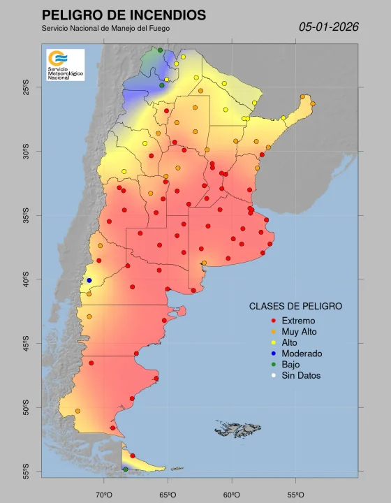 mapa peligro de incendio