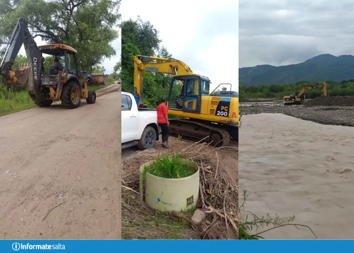 La Caldera Lluvias maquinas río crecido